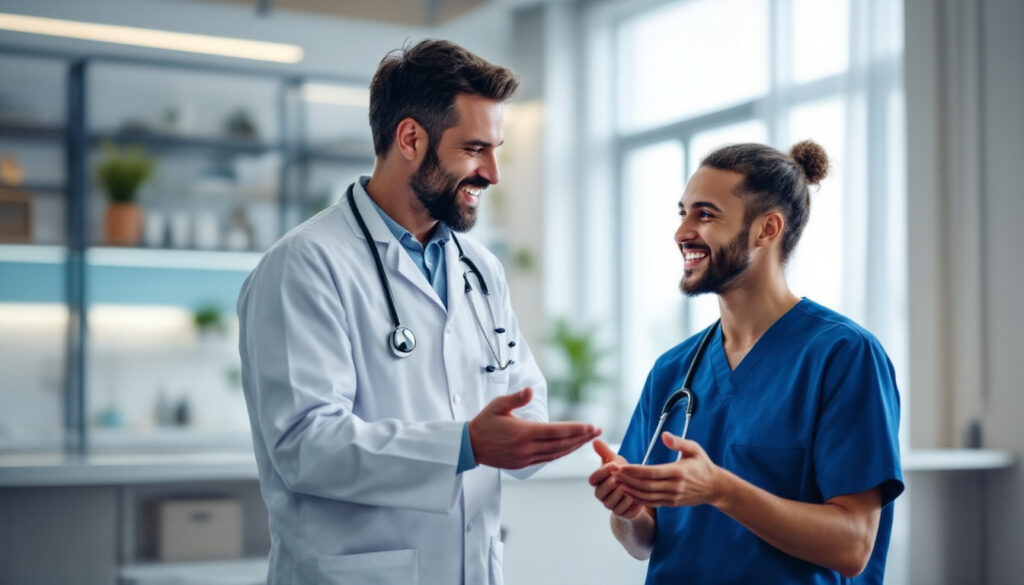 medico y paciente en consulta clinica